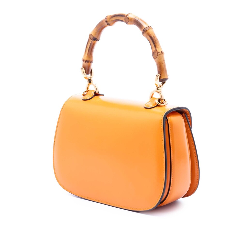 Pre-Loved Gucci Small Calfskin Web Bamboo 1947 Top Handle Bag - Picture 2 of 7